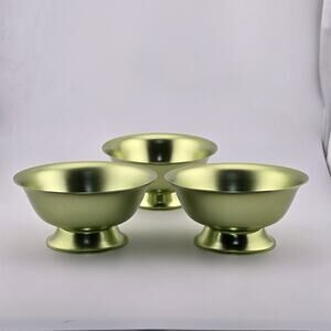 Foodcrafting Inspirations Set of 3 Anodized Aluminum Bowls Green 4.5" NEW